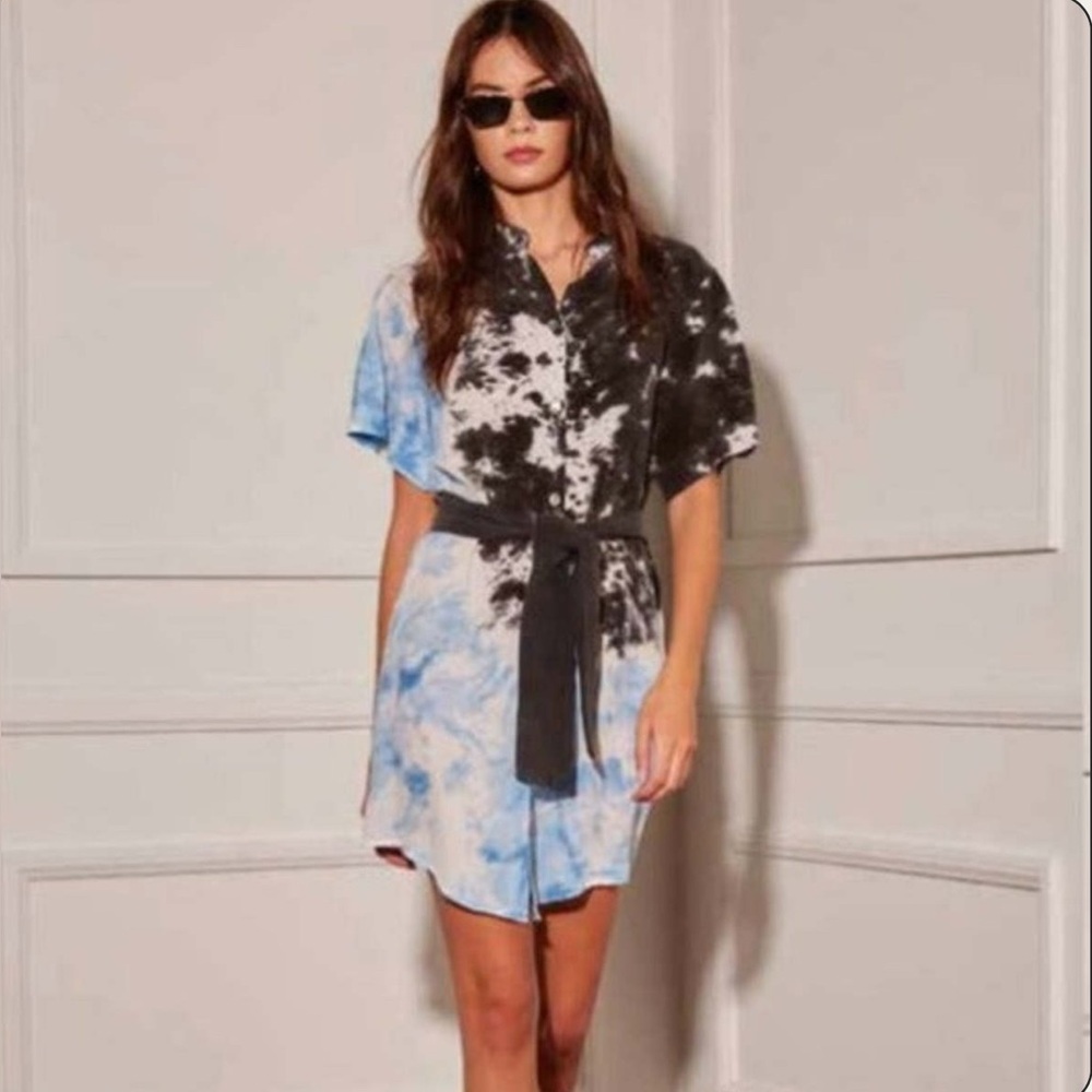 R.G. Kane Learwood tie-dye Shirt Dress Size XS